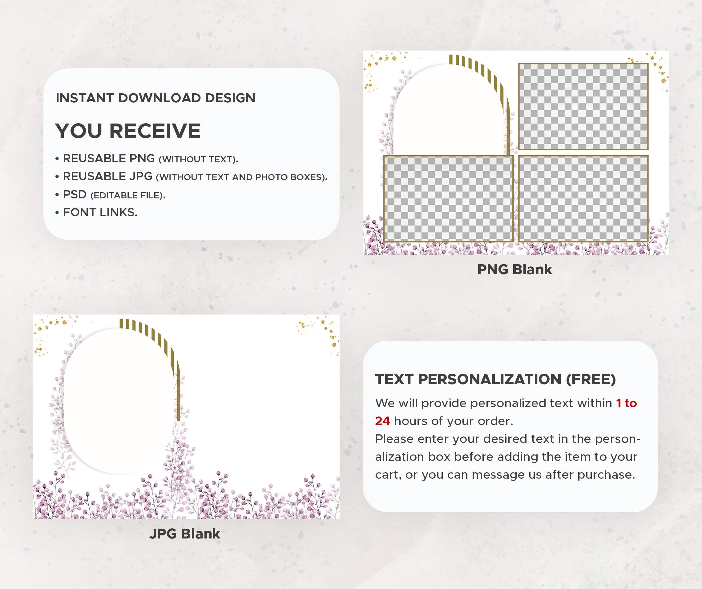 Modelo de cabine de fotos de casamento | Sobreposição de cabine de fotos  4x6 | Modelo de cabine de fotos | PNG, PSD para download instantâneo - Etsy  Portugal, image size:2280x1912