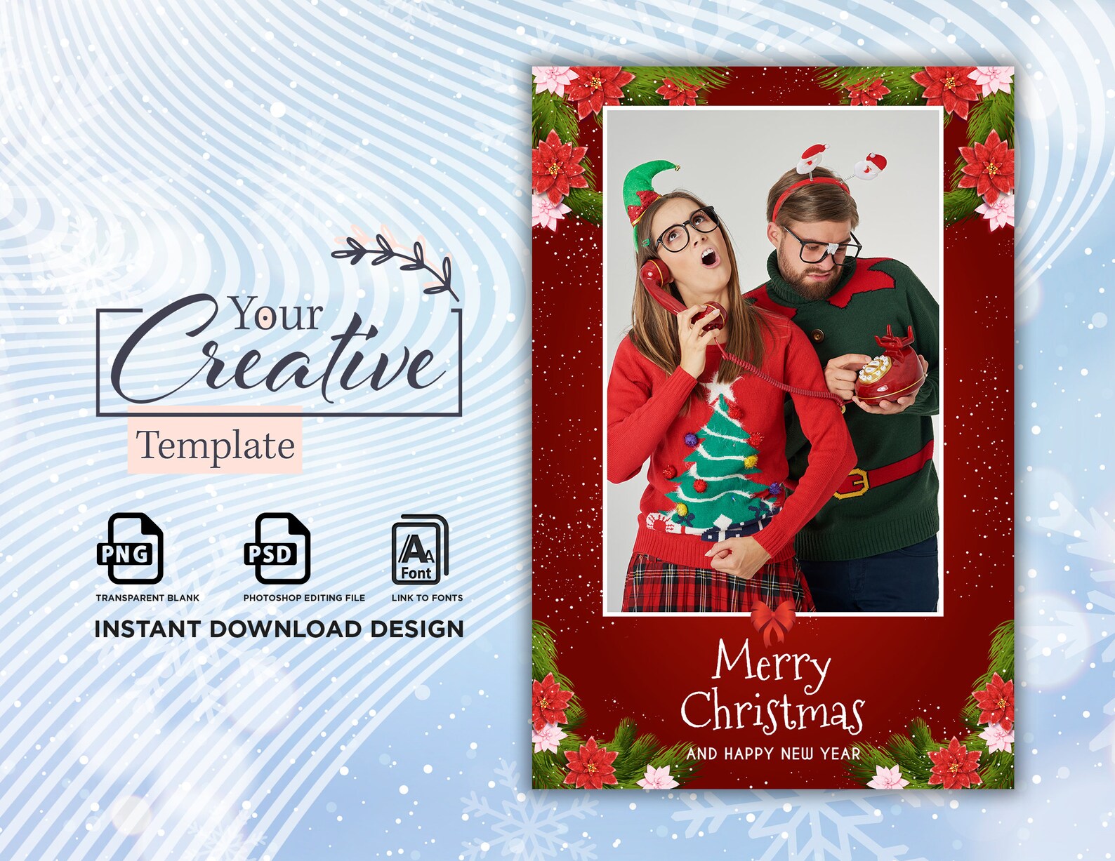 Christmas Photo Booth Template Holiday Photo Booth Template Etsy