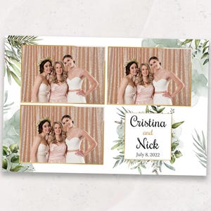 Elegant Greenery Wedding Photo Booth Template | 4x6 | PSD Instant Download | Botanical, Rustic, Minimalist Theme | PNG, PSD Instant Download