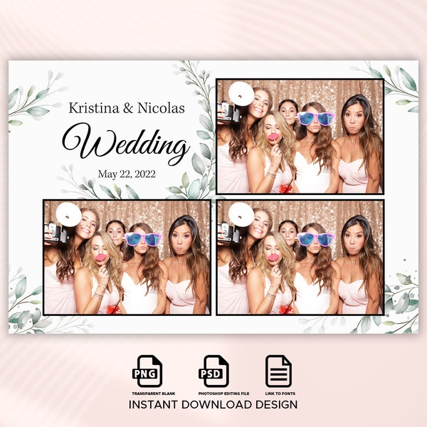 Templates for photo booth, Wedding Photo Booth Template, Photo Booth Template Wedding, 4x6, Wedding photobooth templates, Elegant template