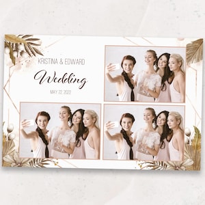 Wedding Photobooth Template | Boho Rustic Wedding Photo Booth Template | 4x6 | Photobooth Overlay | PNG, PSD Instant Download