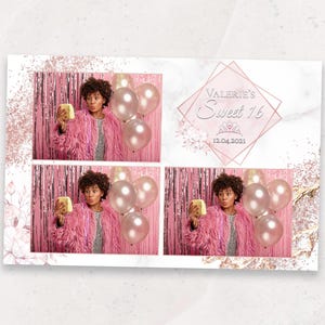 Rose Gold PhotoBooth Template | Sweet 16 Photo Booth Template | 4x6 Photo Booth Template | Photo Booth Template | Birthday | Marble
