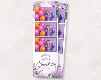 Photobooth Template | Sweet Sixteen Photo Booth Template | Sweet 16 Photo Booth Overlay 2x6 | Photo Booth Template | Quinceanera