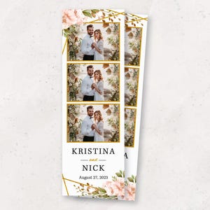 Floral Wedding Photo Booth Template | Photo Booth Template | 2x6 Photo Booth Overlay | PNG, PSD Instant Download