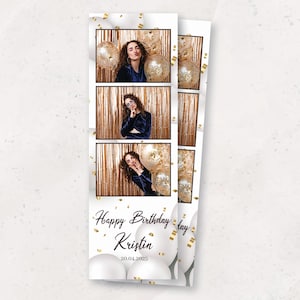Birthday Photo booth Template, Photo Booth Template, Photo Booth Template Birthday, 2x6 strip, Birthday Party photobooth templates