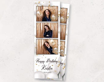 Birthday Photo booth Template, Photo Booth Template, Photo Booth Template Birthday, 2x6 strip, Birthday Party photobooth templates