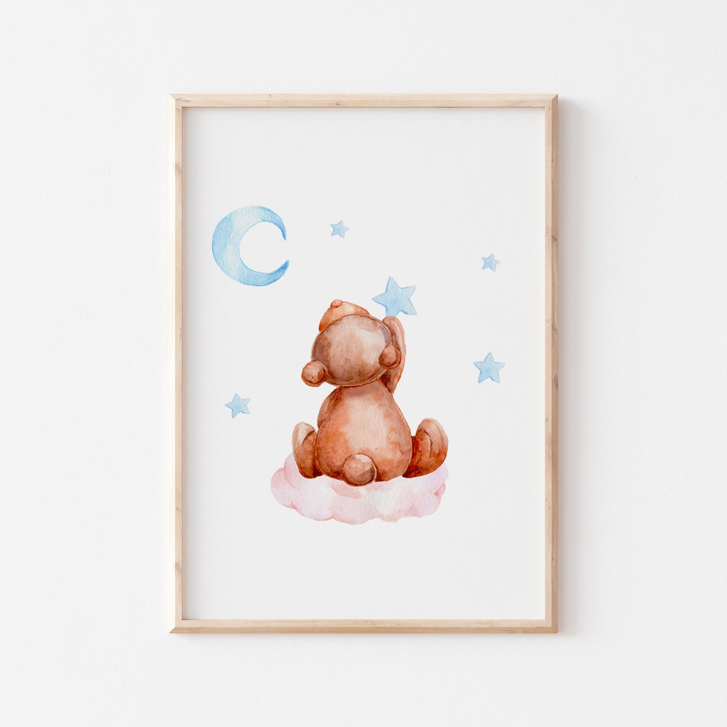 Süßer Teddybär Poster Kinderzimmer Wandkunst Dekor Tierdruck | Etsy
