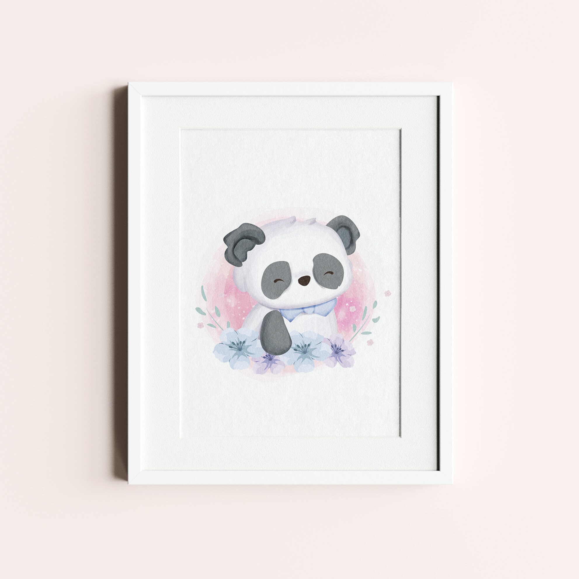 Panda Print Canvas Nursery wall art Nursery Decor Animal Etsy
