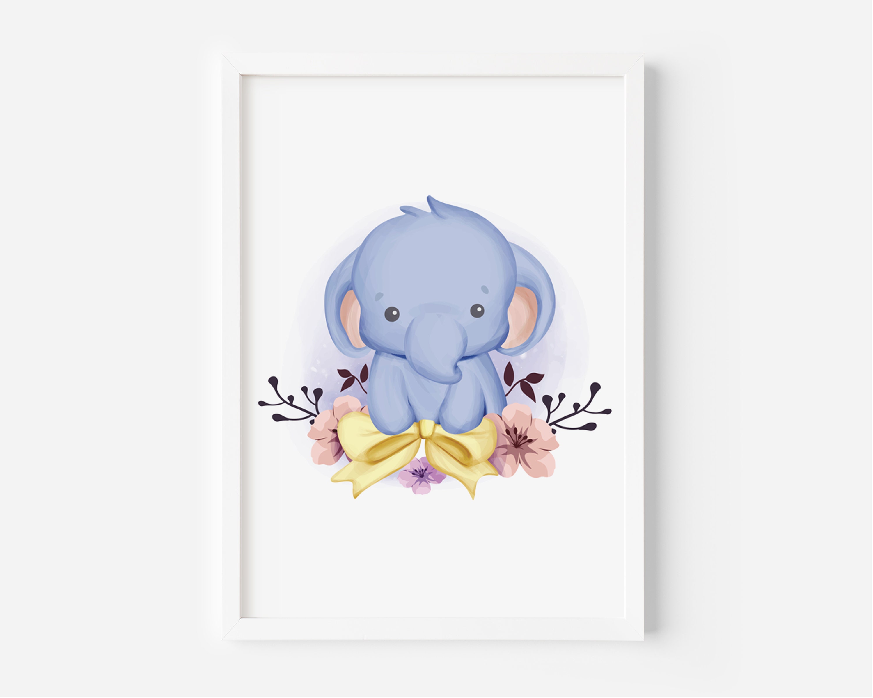 Elephant Print Canvas Nursery wall art Nursery Decor Etsy