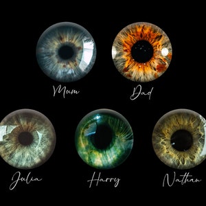 Custom Family Eye Iris Digital Print, personalized optometrist eye photo, ophthalmologist office wall print, custom eye portrait modern iris