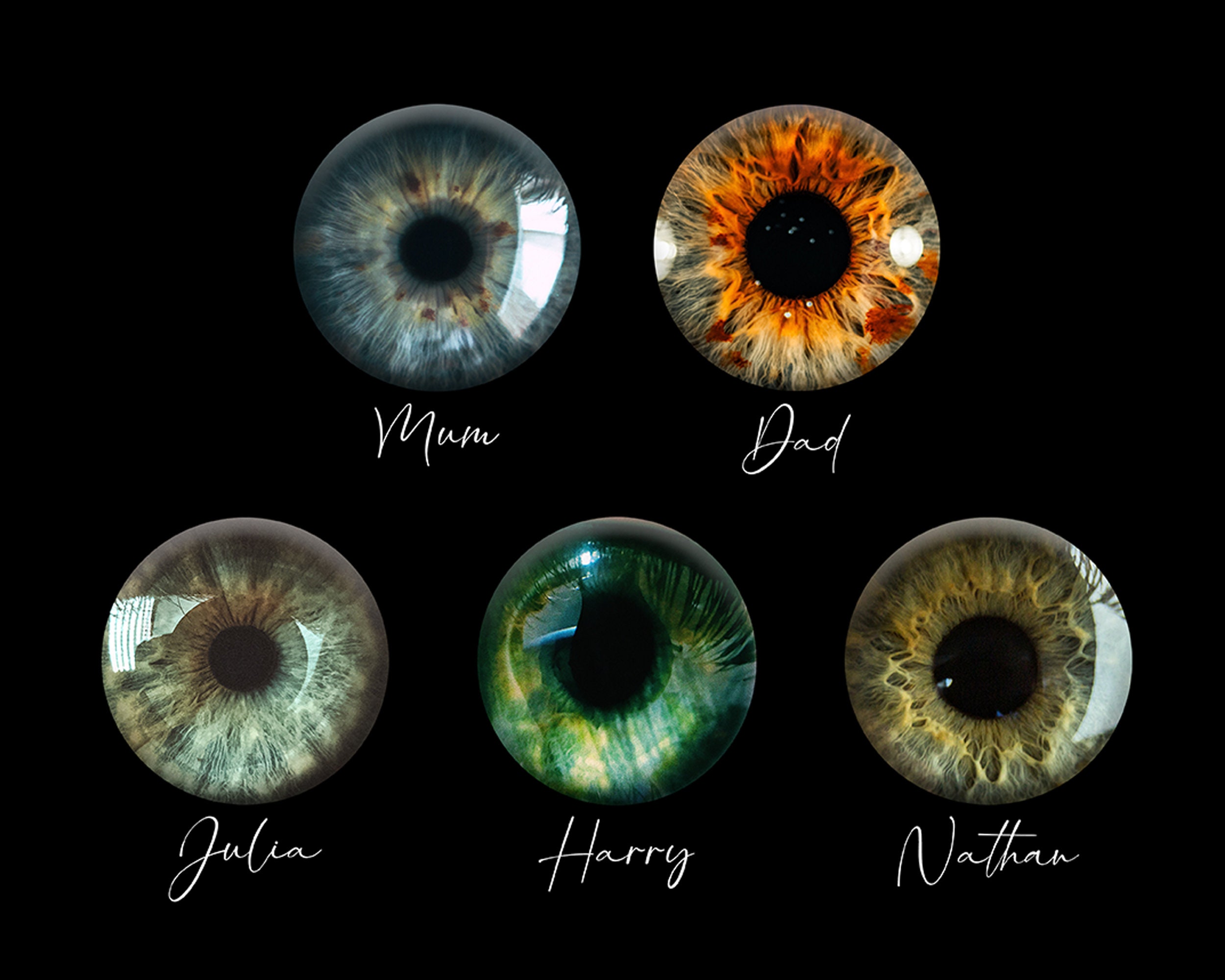Custom Family Eye Iris Digital Print Personalized Optometrist