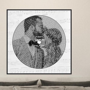 Personalized Vinyl Record Photo Print: Wedding Song Lyrics, First Dance Gift