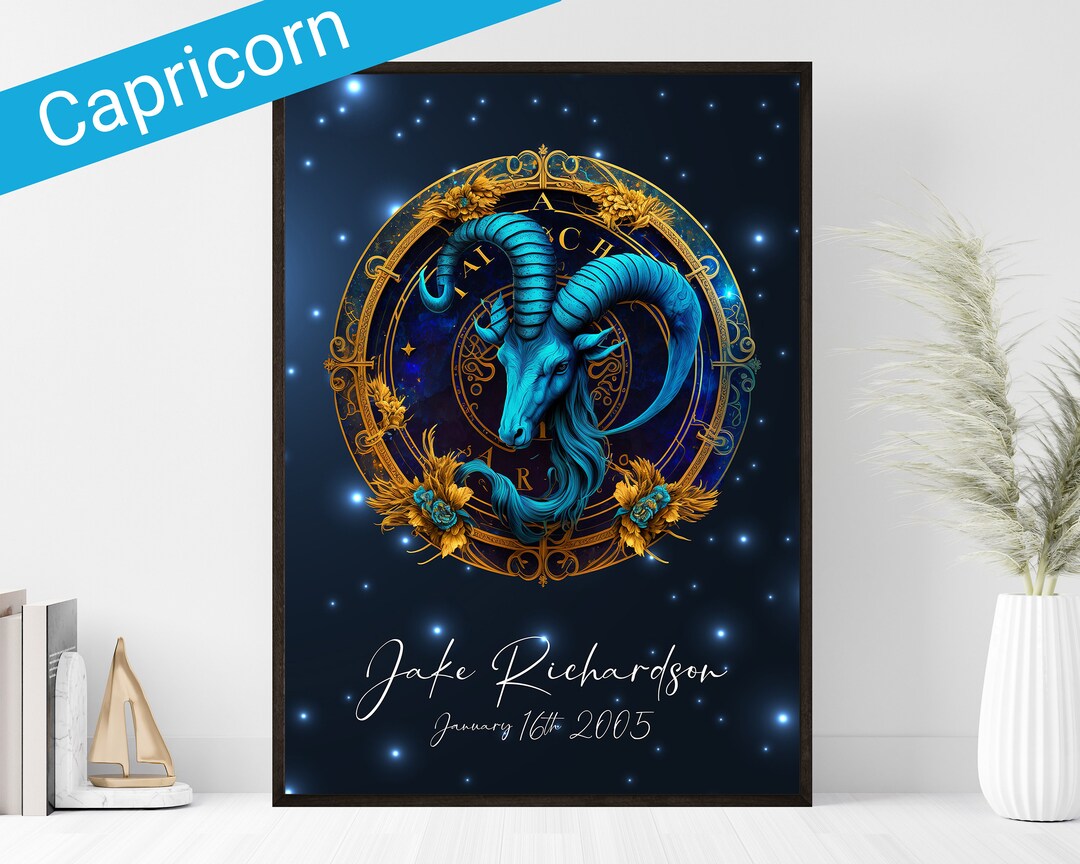 Personalized Zodiac Signs Wall Art Available as Print, Framed Print