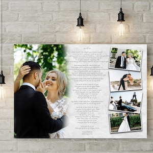Personalized Wedding Song Lyrics Photo Collage Print