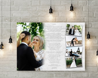 Personalized Wedding Song Lyrics Photo Collage Print