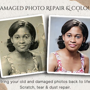Old and Damaged Photo Restoration - give new life to your old photos and preserve them forever! Scratches removed, tears repaired, add color