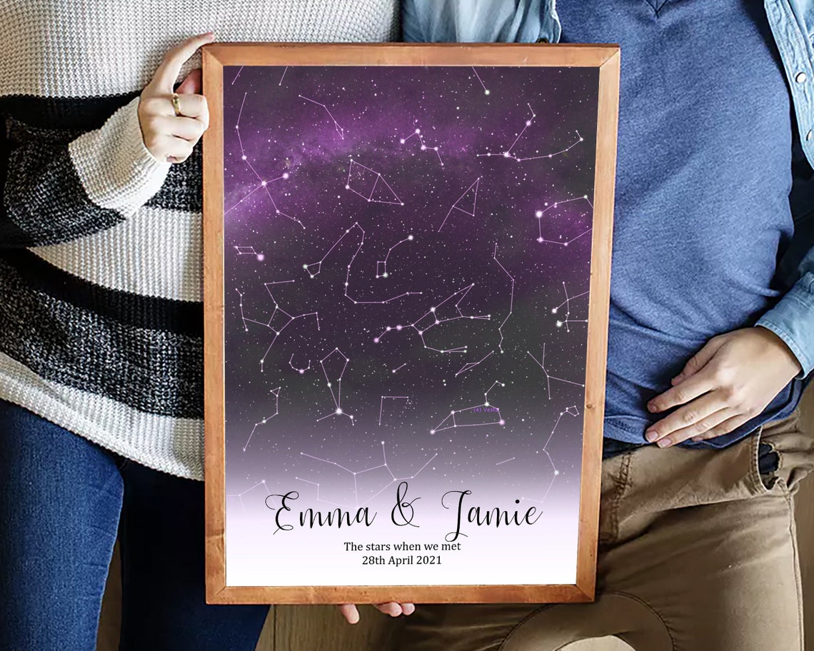 Star Map Print Custom Star Chart Poster Astronomy Gifts Etsy UK