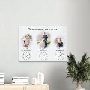 Mariage et bébé, dans ces moments, le temps s'est arrêté - toile personnalisée, impression encadrée ou impression