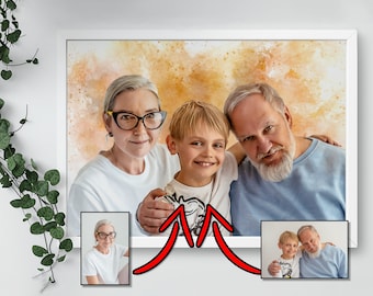 Loss of grandparent Gift for grandchildren, Memorial Gift for Loss of grandparent, Add Deceased to Photo, Add Passed Away Person to Picture
