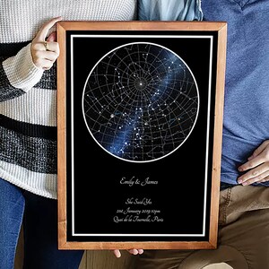 Star Map Print Custom, Star Chart Poster, Astronomy Gifts Galaxy Art Print, Constellation Map Where We Met Night Sky Print