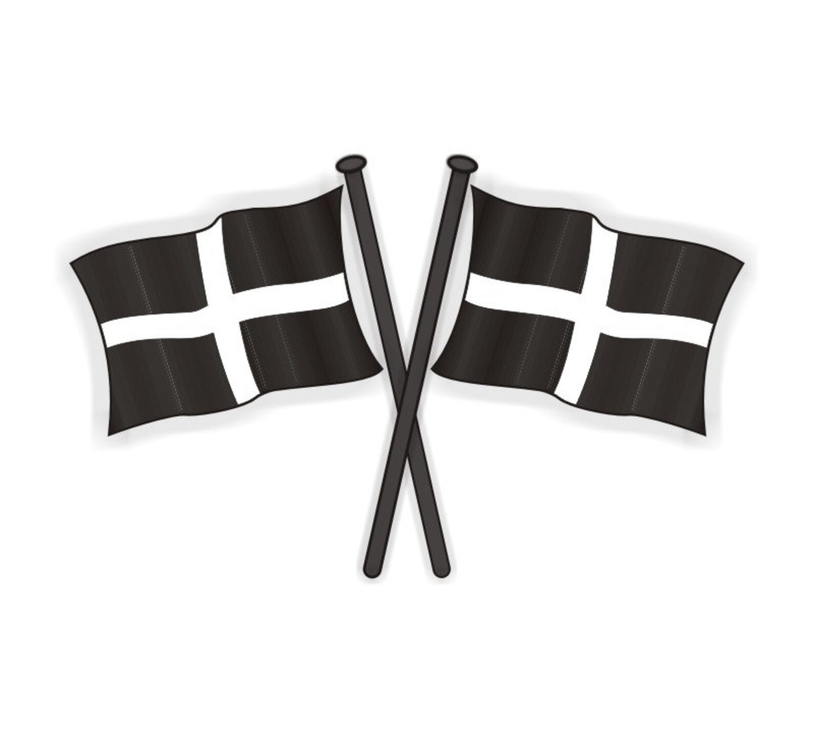 XL Cornish Double Flag Sticker Kernow Cornwall St Pirans Car Etsy