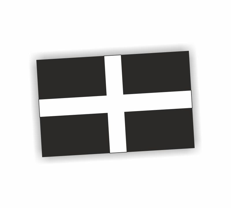Mini Cornish Flag Sticker Cornwall Kernow St Pirans Flag Car Van