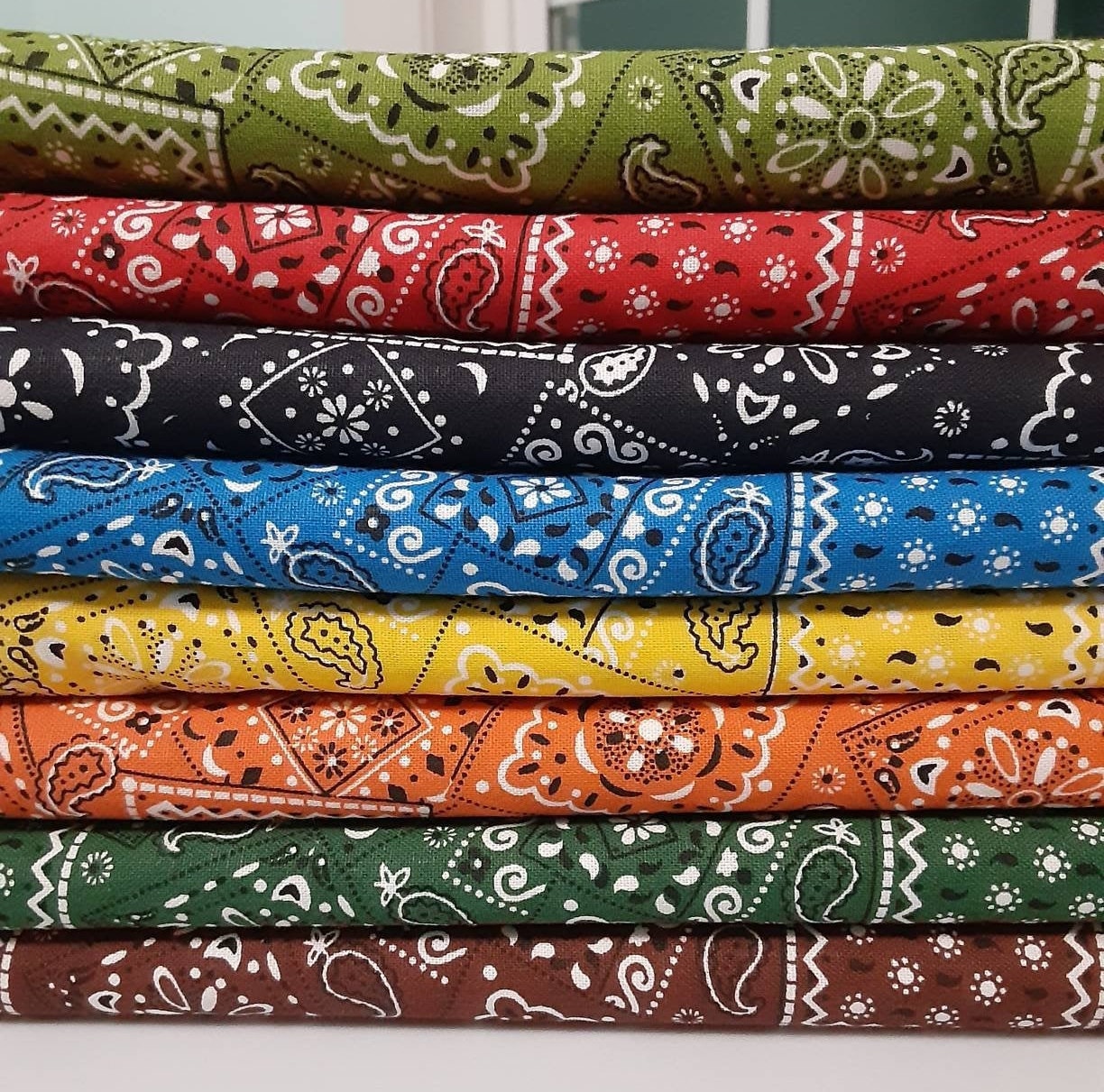 Bandana print cotton fabric by the yard Etsy