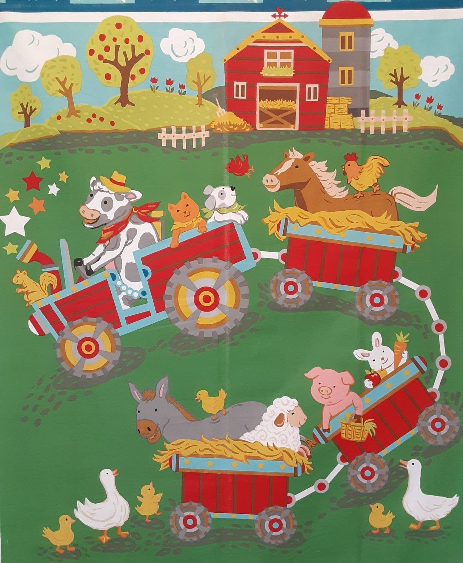 Animal farm quilt panel/ baby quilt panel/ 100 cotton baby Etsy