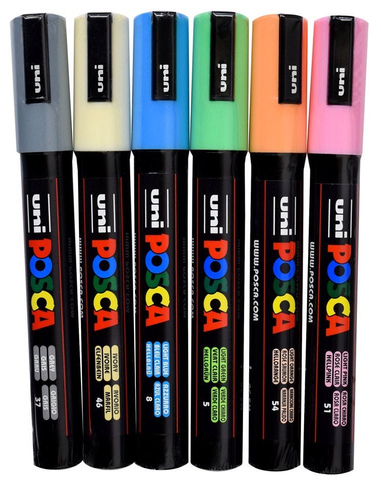 Posca PC5M Medium Paint Pen Pale Set de 6 bolígrafos para Etsy España