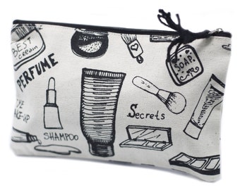 makeup pouch cotton toiletry bag