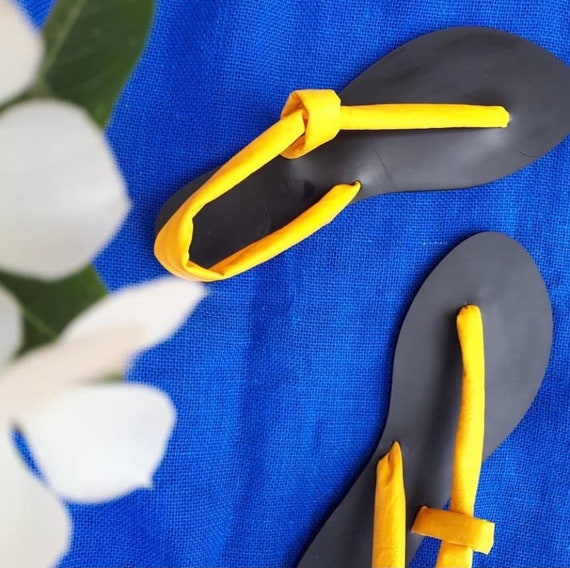 One strap leather sandals hot sale