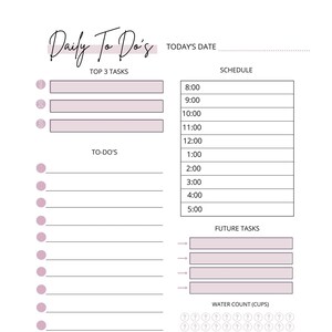 Lista digital diaria de tareas pendientes, planificador imprimible para Happy Planner, A5, planificadores de tamaño carta