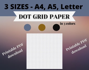 Dot grid paper printable for bullet journal, PDF Download