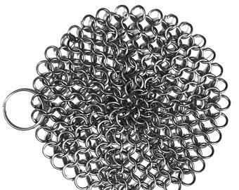 Chainmaille Pot Scrubber, Stainless Steel, Welded-link 