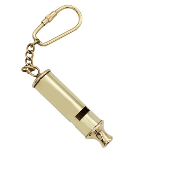 Brass Whistle Keychain Emergency Whistle Outdoor Survival Etsy
