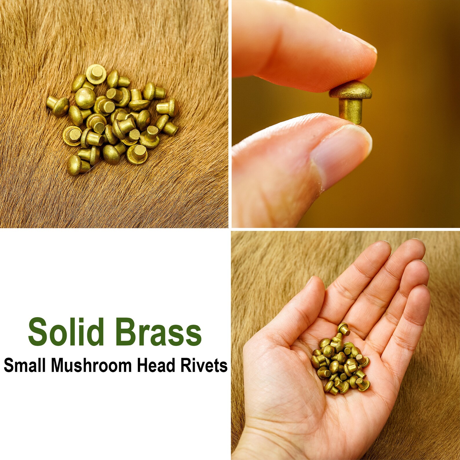 Mushroom Head Rivets Set of 25 Pieces Fully Functional Pure Etsy