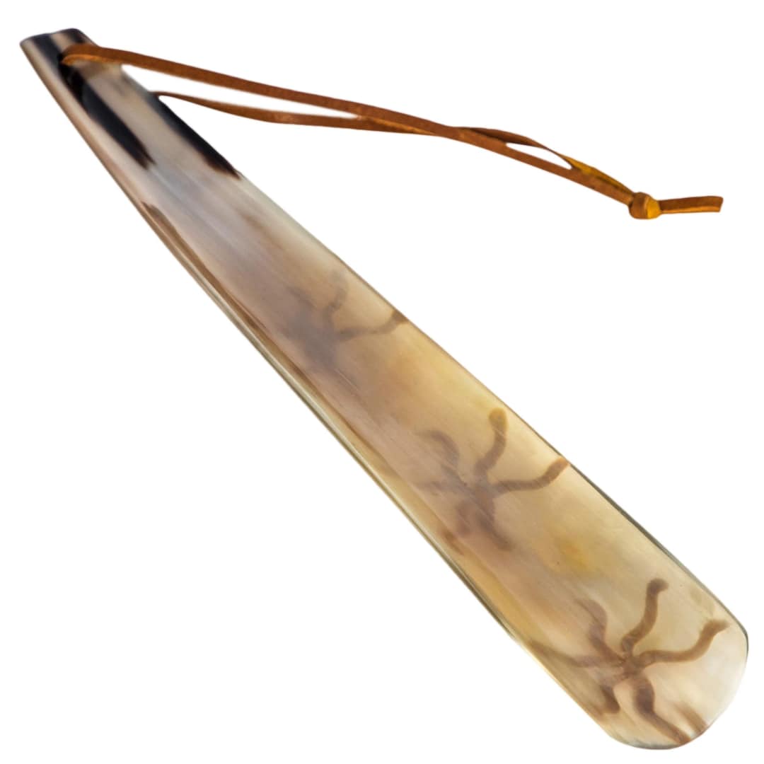 Shoe Horn Made With Real Handmade Horn Shoehorn With Leather Etsy
