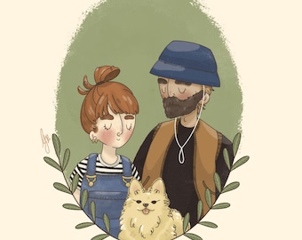 Custom portrait on commission \ Digital illustration \ Personalized gift
