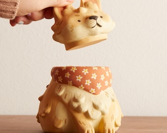 Custom Dog Portrait Jar – Handmade Eco Resin Dog Sculpture – Personalized Pet Memorial Gift