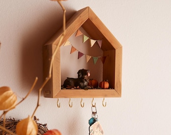 Llavero personalizado con forma de casita de perro | Regalo para un nuevo hogar