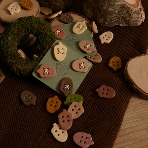 Set Bottoni Decorativi Ghianda \ Chiudipacco \ Decorazioni Ecologiche \ Bottoni Fatti a Mano