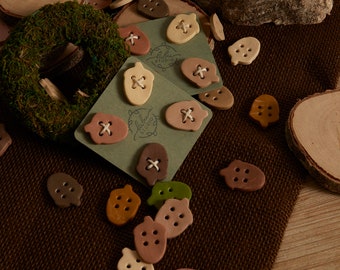 Acorn Decorative Button Set \ Parcel Close \ Eco-friendly Decorations \ Handmade Buttons