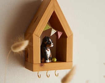 Custom Dog Portrait Key Holder | Handcrafted Wooden House Key Hanger | Personalized Dog Memorial Gift, Custom Pet Sculpture, Dog Mom Gift