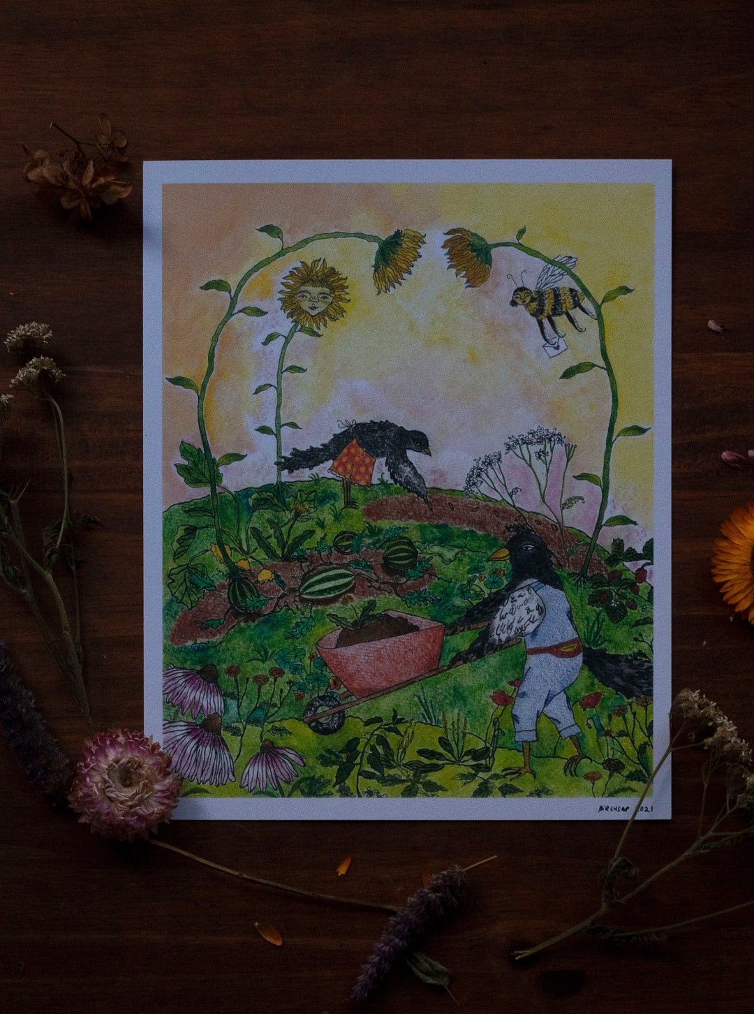 Magpies' Garden Poster/art Print 8x10 In. - Etsy