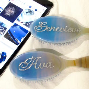 Custom Rhinestone Name Hairbrush Customized Gift Wet Brush Personalized Wet/ Curly/ Dry/ Damaged/ Thick Hair Women and Men Hair Styling Tool