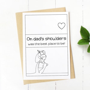 Jolie carte de fête des pères de la fille, carte d'anniversaire de papa de la fille, meilleure carte de papa, carte de remerciement doux papa, carte de croissance pour papa