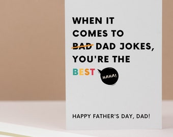 Digital Father's day card - Cute downloadable card - Bad dad joke card - Personalised card