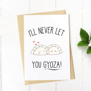 Biglietto di anniversario. Divertente biglietto d'anniversario. Carta anniversay per fidanzato / marito / per moglie. Gyoza carta. Biglietto di San Valentino per fidanzato/ragazzafina