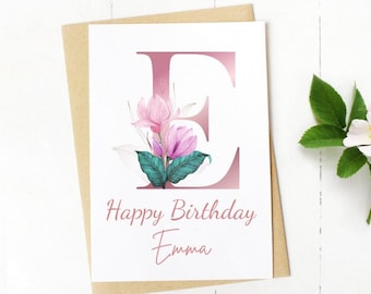 Birthday Card for Her, Floral Birthday card, Women Greetings Card, Personalised Birthday Card, Women Birthday Card, Female Birthday Card