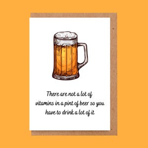 BIÈRE carte d'anniversaire carte d'amitié Boy Friend carte carte de bière. Carte toutes occasions. Drôle, humoristique et amusant. Fait main.